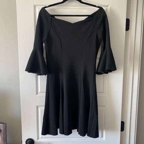 Women’s Wide Necked Black Dress - Picture 2 of 4